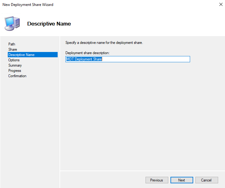 MDT avec Windows Server 2022 - Créer Deployment Share - Etape 4