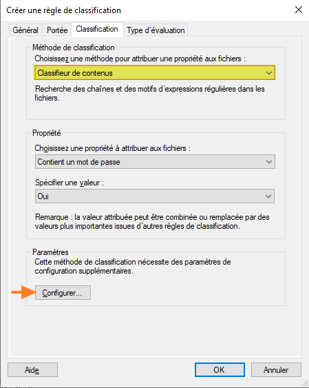 Classification FSRM - Créer une règle - 4