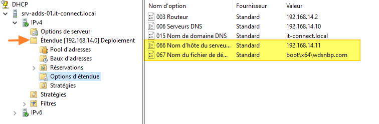 Options DHCP 66 et 67