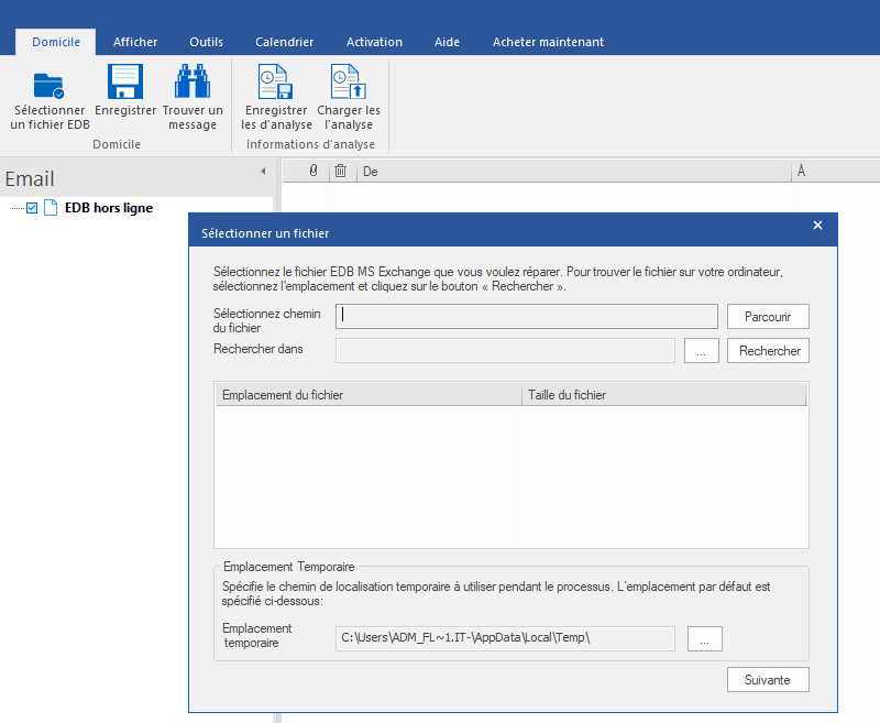 Stellar Repair for Exchange - Etape 1