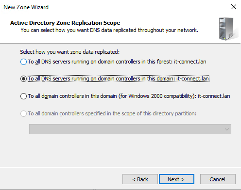 Exchange - Zone DNS interne Active Directory - Etape 3