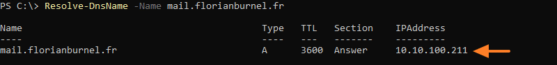 Exchange - Zone DNS interne Active Directory - Etape 9