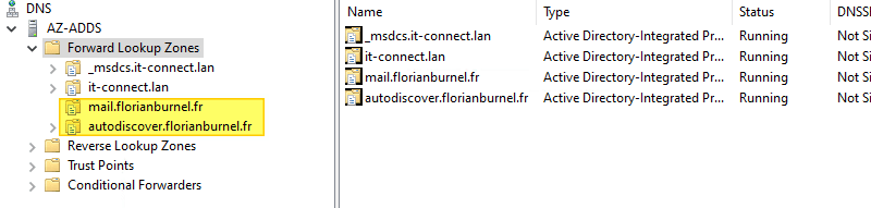 Exchange - Zone DNS interne Active Directory - Etape 8
