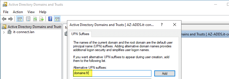 Exchange Server 2019 - Suffixe UPN Active Directory