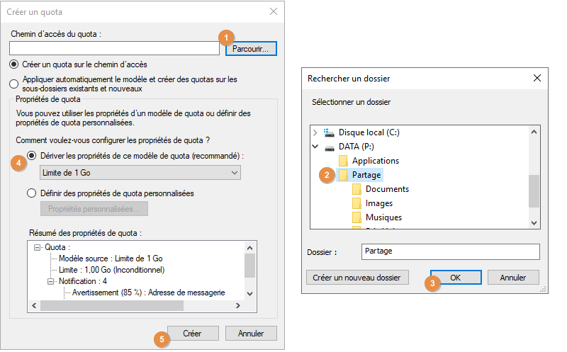 FSRM - Configurer un quota