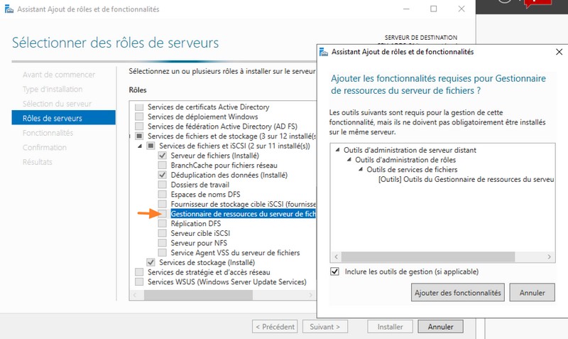 Installation FSRM - Windows Server 2022 - Etape 2