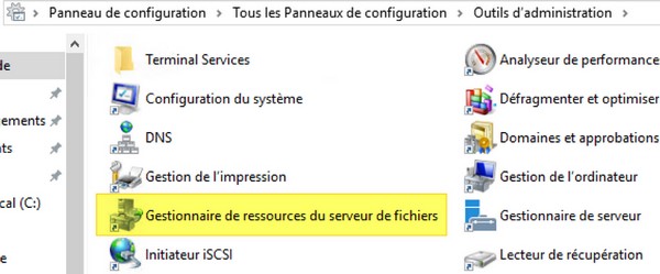 Gestionnaire de ressources du serveur de fichiers