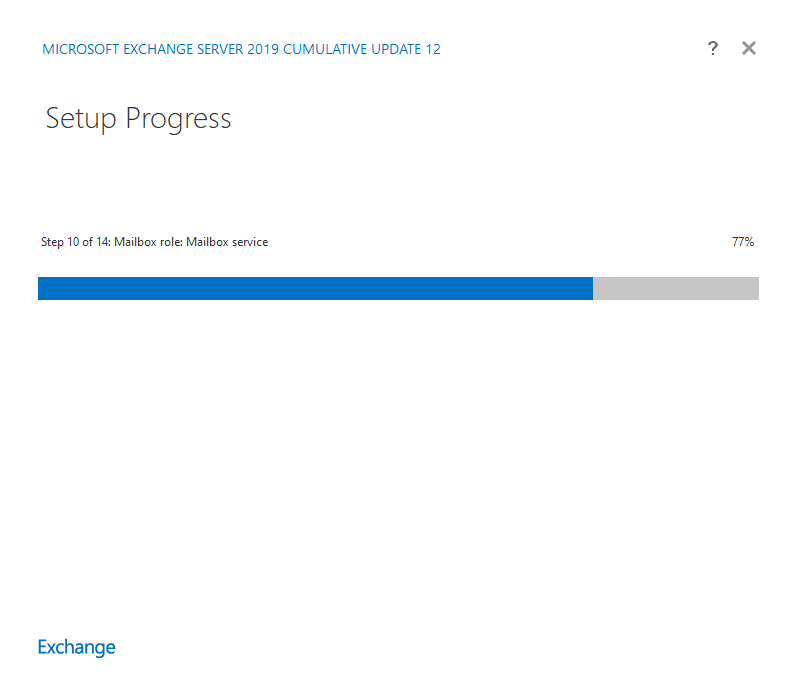 Installer Exchange Server 2019 - Etape installation en cours