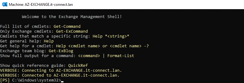 Exchange Management Shell - Exchange 2019