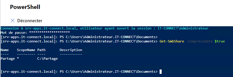 Get-SmbShare -CompressData $true