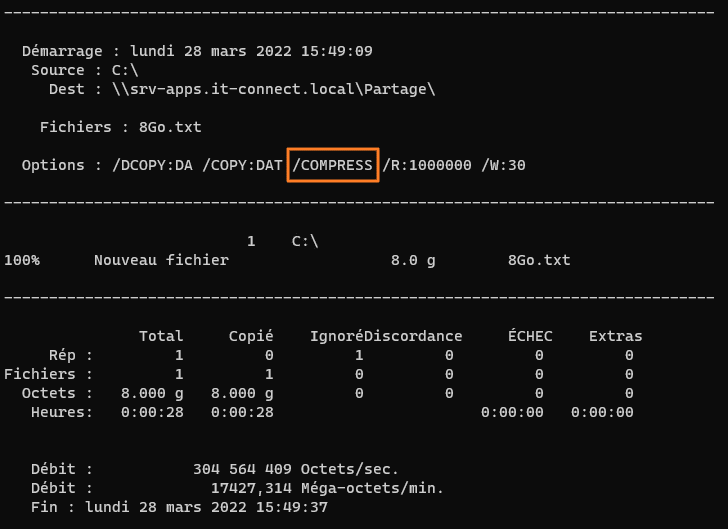 Robocopy compression SMB