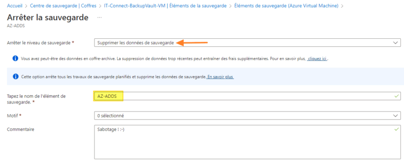Tuto Azure Backup - Soft Delete - 5