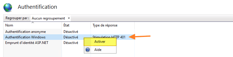 IIS - Activer l'authentification NTLM