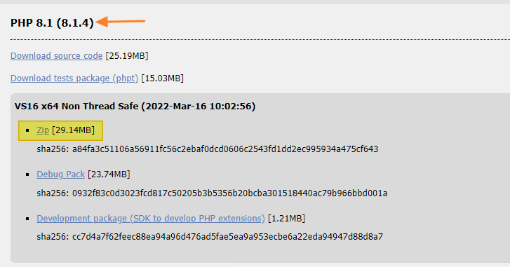 Installation de PHP 8.1 pour IIS