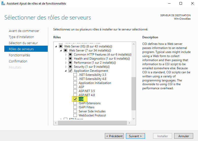 IIS ajouter CGI pour PHP