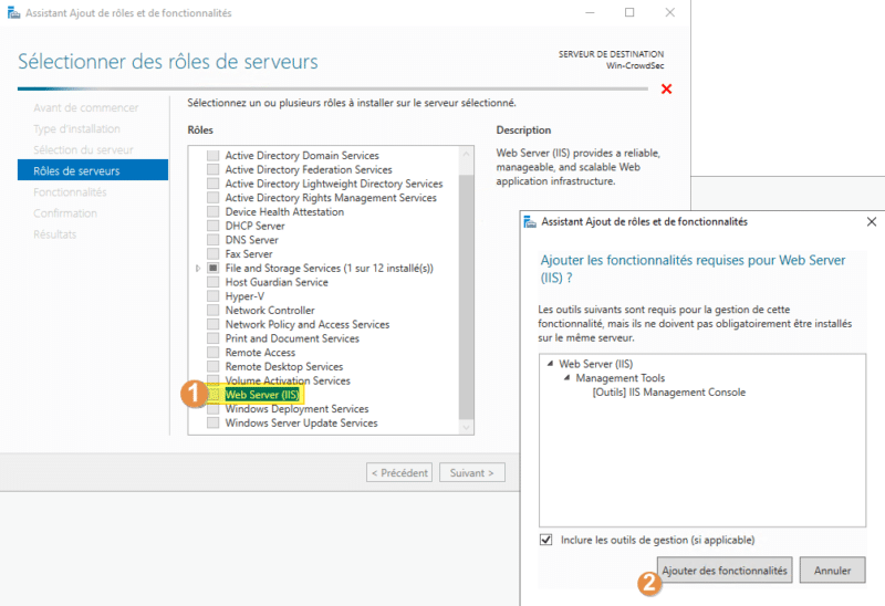 Installation IIS Windows Server 2022