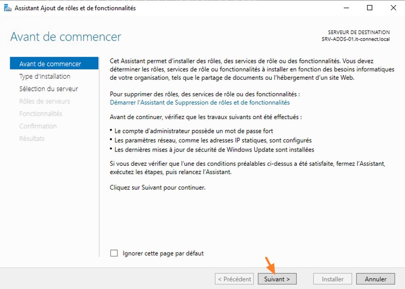 Installation FSRM - Windows Server 2022 - Etape 1