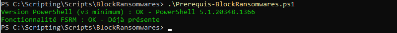 BlockRansomwares - Prérequis