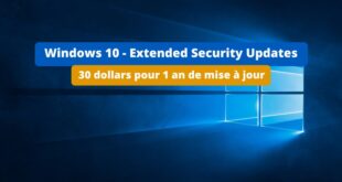 Windows 10 programme ESU pour particuliers 30 dollars